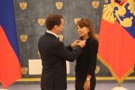 Ceremonial presentation of the “Friendship Order” to Head of Baku Branch of Lomonosov Moscow State University Professor N.A. Pashayeva by President of Russian Federation D.A. Medvedev