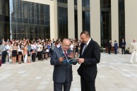President of Azerbaijan I.H. Aliyev and Rector of Lomonosov MSU Academician V.A. Sadovnichiy at the opening ceremony of the new campus