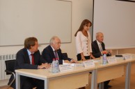 Meeting of academicians of Russian Academy of Sciences headed by Vice-chancellor of Lomonosov MSU I.B. Kotlobovsky